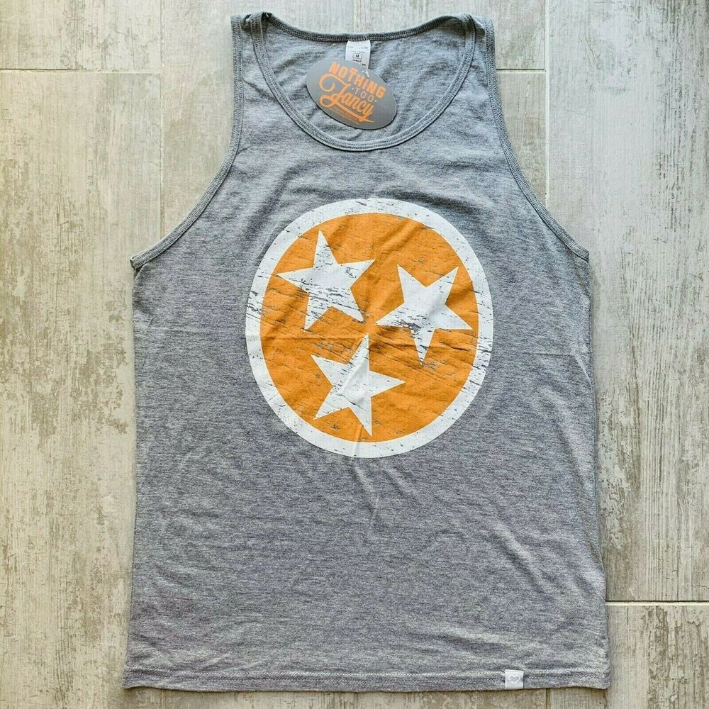 AllMade Tennessee Tristar Flag Tank NEW Men's Sleeveless Heather Gray Summer M